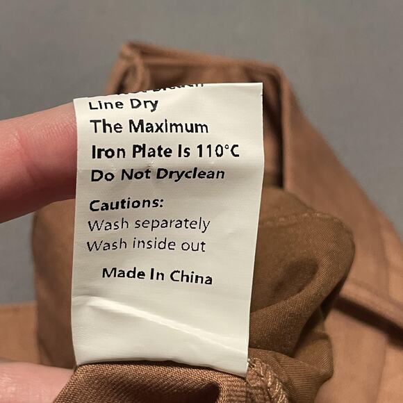 Commense Pants Womens Large Brown Cropped Trousers Polyester Blend New Tags - Picture 7 of 10